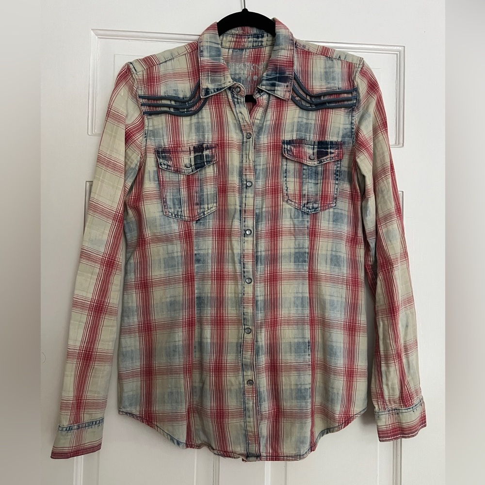 Blank NYC Flannel with Zipper Detail